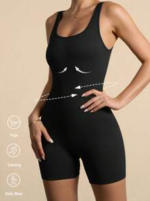 SHEIN Sport Studio Women's Ribbed Bodycon Sport Romper