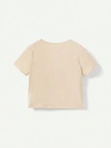 Cozy Pixies Conjunto De 3 Piezas De Camisetas De Manga Corta De Cuello Redondo Suave Tejido De Punto Para Niños, Con Patrones De Animales De Panda, Tigre Y Koala En Caricatura