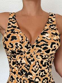 SHEIN Swim Summer Beach Allover Print One Piece Swimsuit Wireless And Padding, Random Print - Multicolor - View 3