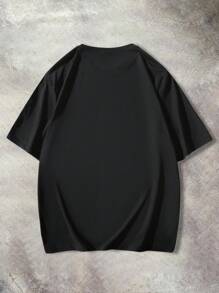 Manfinity Homme Nam Hoạt hình Lá thư In Thả vai Lỏng lẻo Mùa hè giản dị Áo thun - màu đen - Xem 3