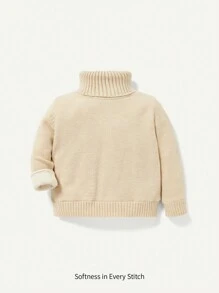 Cozy Pixies Đứa bé gái Áo cao cổ Áo len - Màu be - Xem 1