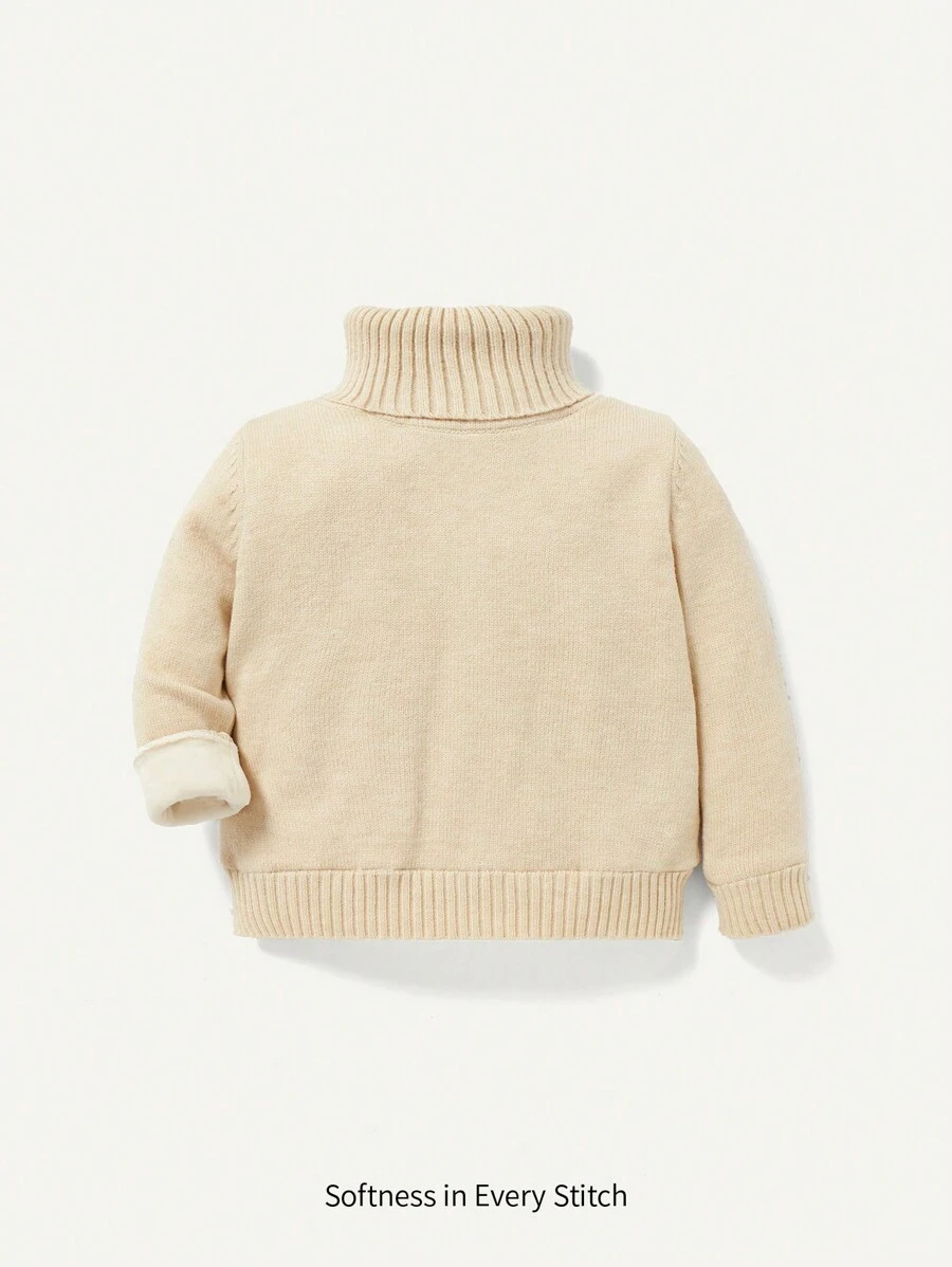 Cozy Pixies Đứa bé gái Áo cao cổ Áo len - Màu be - Xem 1
