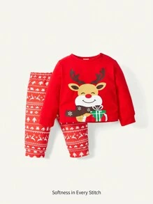 Baby Girl 2sets Christmas Pattern Gift Boxes - Red - View 9