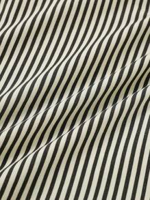 Cozy Pixies Baby Boy Striped Round Neck Drop Shoulder Pullover Top And Plain Overalls Shorts Two Pieces Set