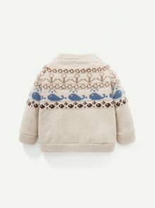 Baby Girl Cartoon Graphic Thermal Sweater