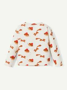 Cozy Pixies Conjunto De 3 Piezas De Top Cuello Redondo Con Estampado De Animales Para Bebés Niños Con Hombro Regular