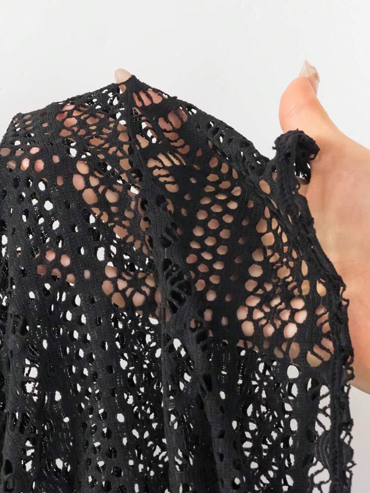 Women Solid Color Hollow Out Cover-Up Summer