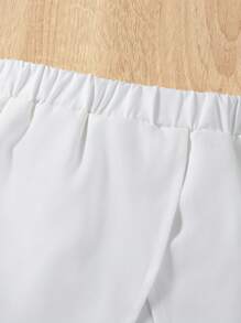 Baby Girls' Fashionable Ruffled Flap & Gathered Top With Skirt Set - Multicolor - View 5