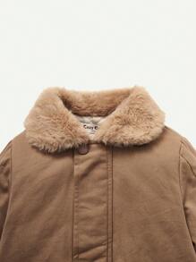 男婴博格领翻盖口袋加垫外套 - 駝色 - 查看 5