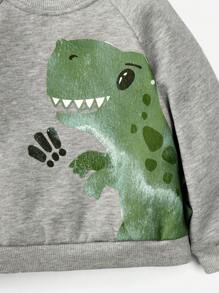 Cozy Pixies Đứa bé trai In Khủng long Tay Raglan Áo len & Quần nỉ - Nhiều màu - Xem 11