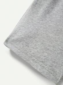 Cozy Pixies Baby Boys' Color Block Round Neck Pullover T-Shirt And Solid Color Shorts Set - Light Grey - View 6