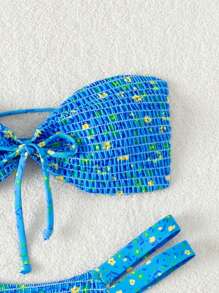 Swim Mod Bộ bikini băng đô in hoa đi biển mùa hè cho nữ dành cho kỳ nghỉ - Màu xanh lam - Xem 5