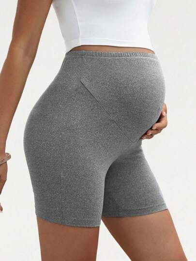 SHEIN Maternity Wideband Waist Biker Shorts
