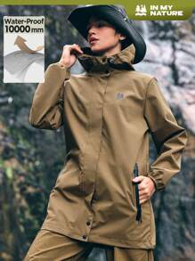 In My Nature In My Nature Giubbotto Sportivo Impermeabile Con Cappuccio, Coulisse Frontale Con Zip E Stampa Lettere
