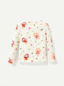 4pcs Baby Girl Snug Fit Pajama Set With  Pattern Round Neck Long Sleeve Top And Pants - Multicolor - View 3