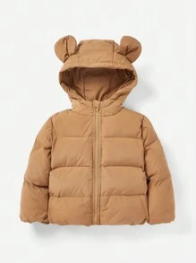 Cozy Pixies Baby Girl 3D Ear Design Hooded Zipper Jacket Without Tee