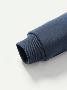 Cozy Pixies 男嬰字母貼布衛衣和衛褲 - 藍色 - 查看 7