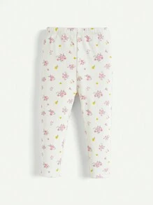 Cozy Pixies Conjunto de niña bebé con top de manga abullonada y cuello redondo con estampado de animales y pantalones florales pequeños