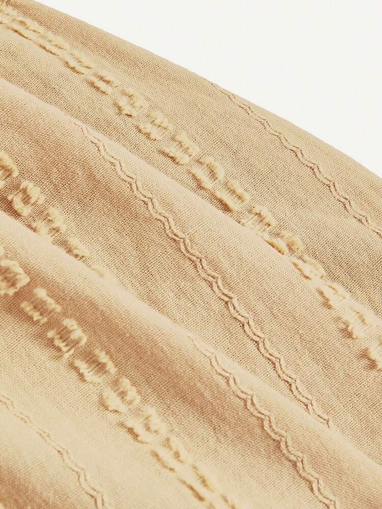 Baby Girl V-Neck Lotus Edge Waist Drawstring Dress And Bloomers Two Piece Set