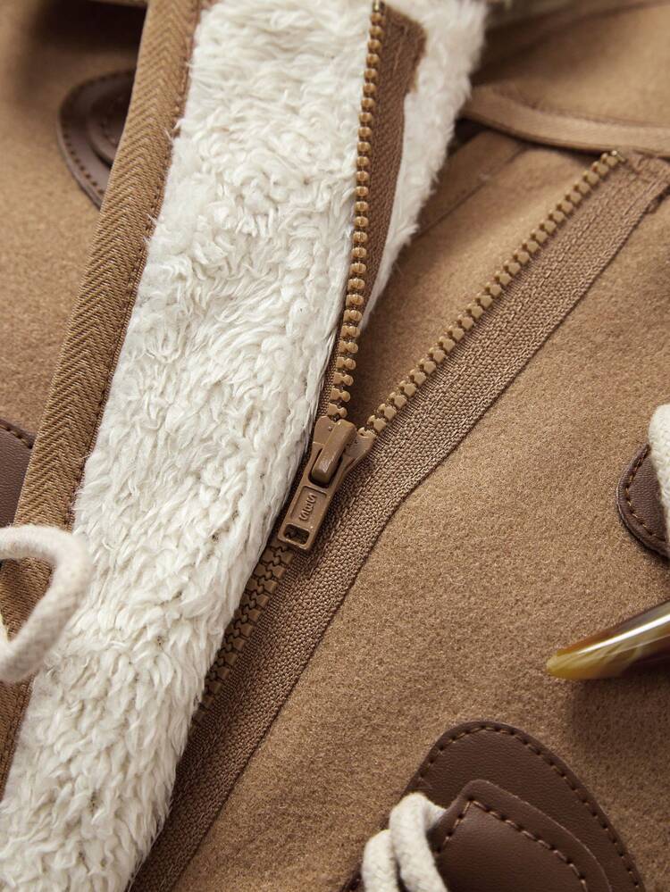 Baby Girl 1pc Flap Pocket Hooded Thermal Lined Padded Coat