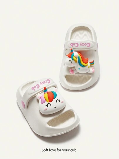Cozy Pixies Summer Cute Unicorn Design Soft, Comfortable, Anti-Slip And Durable Baby Sandals, Suitable For Various Occasions