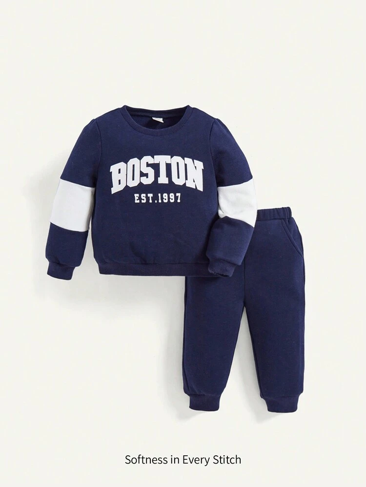 Baby Boys Letter Graphic Sweatshirt & Sweatpants