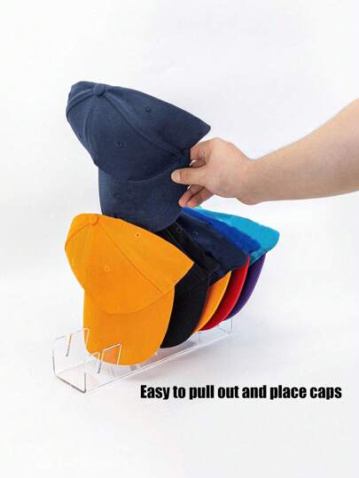 1 Peça Suporte De Exibição De Boné De Beisebol De Acrílico Com 7 Compartimentos, Suporte De Exibição De Boné De Acrílico Para Quarto, Armário, Cômoda E Entrada, Suporte De Chapéu Para Bonés De Beisebol Sem Instalação - Suporte De Exibição Do Porta-chapéu De Acrílico Para Decoração De Casa, Quarto, Sala De Estar E Escritório