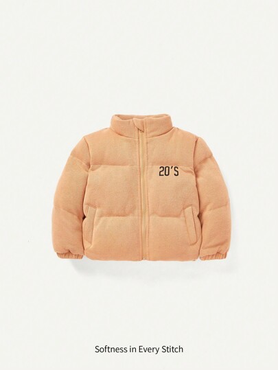 Baby Girl Cute Knitted Jacket With Padding, Thick Padded Coat For Warmth