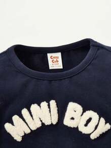 Cozy Pixies Baby Boy 2pcs Letter Pattern Tee - Navy Blue - View 3