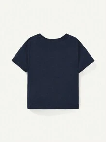 Cozy Pixies Baby Boys' Boat Pattern Round Neck Short Sleeve Top And Solid Color Shorts Set