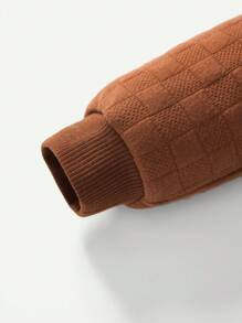 男婴字母贴袋鼠口袋卫衣 - 卡其色 - 查看 3