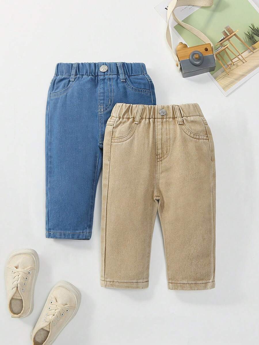 Đứa bé gái Giải trí Eo đàn hồi Quần jean Tapered - Nhiều màu - Xem 1