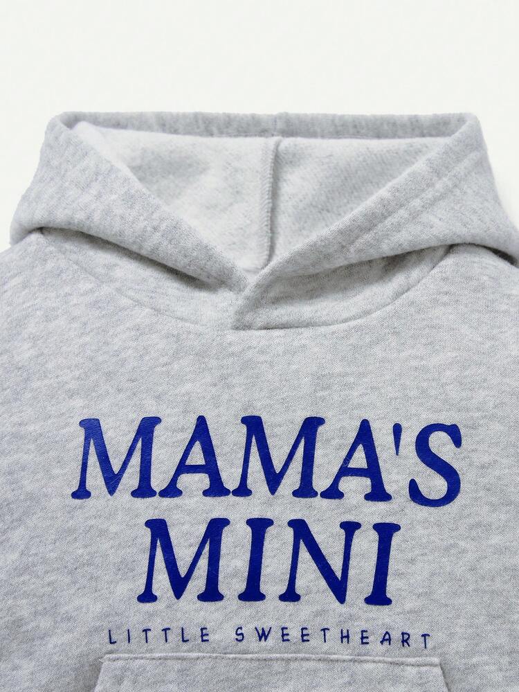 Baby Boy Letter Graphic Thermal Sweatshirt