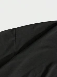 ROMWE MEN Street Life Men Portrait Printed Short Sleeve T-Shirt, Suitable For Daily Wear In Spring And Summer, School - Black - View 4