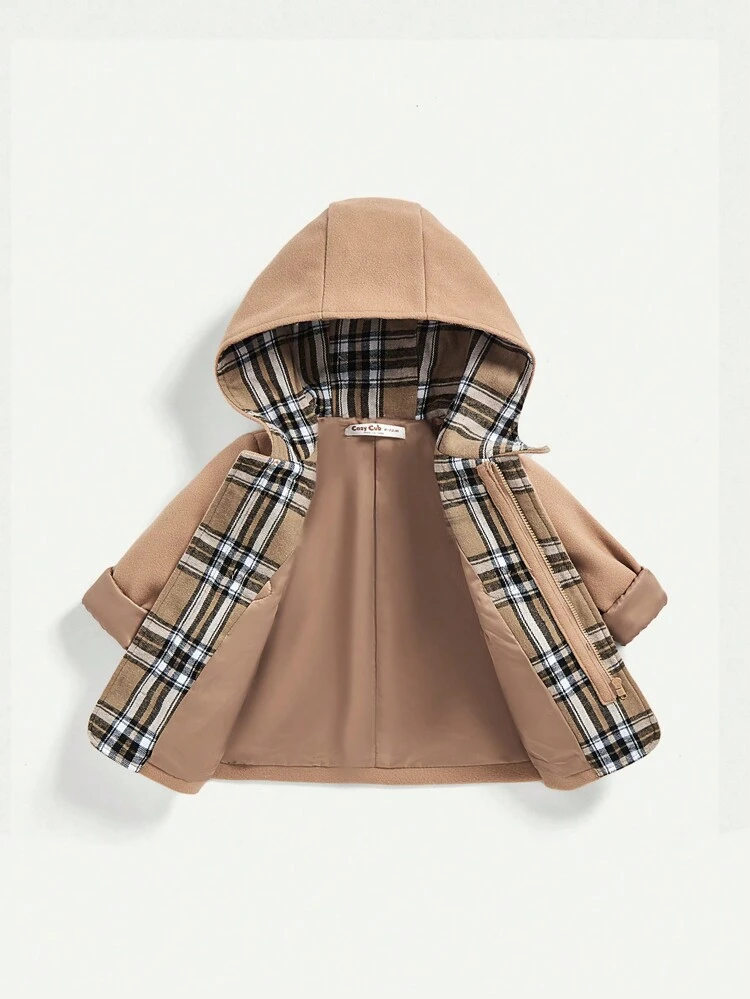 Baby Boy Flap Pocket Hooded Duffle Overcoat