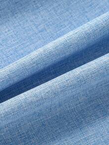 SHEIN 少年春季拼色馬繡長袖休閒襯衫 - 藍色 - 查看 5