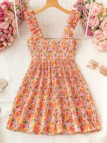 Soleia 女性休閒雙層荷葉邊無袖a字裙,褶裥連衣裙適用於假日 - 彩色 - 查看 2