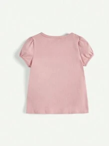 Cozy Pixies Conjunto de niña bebé con top de manga abullonada y cuello redondo con estampado de animales y pantalones florales pequeños
