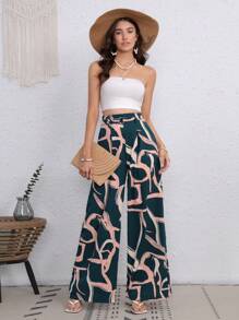 SHEIN Tall Quần nữ Thắt lưng Dây kéo Đồ họa Giải trí - Nhiều màu - Xem 5