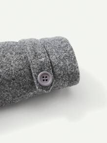 Baby Boy Button Front Thermal Lined Hooded Overcoat - Grey - View 4