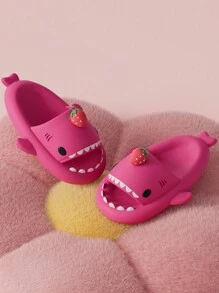 Fun Home Slippers Cute Shark Pattern Slippers Couple Indoor Silent Anti-Skid Women Slippers - Hot Pink - View 5
