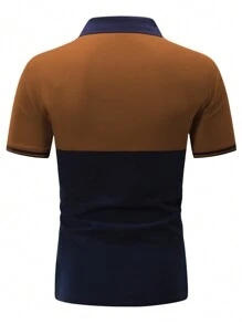 Calvornis Men Color-Block Flying Bird Printed Polo Shirt - Multicolor - View 3