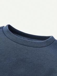 Cozy Pixies 男嬰字母貼布衛衣和衛褲 - 藍色 - 查看 8