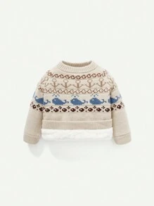 Baby Girl Cartoon Graphic Thermal Sweater