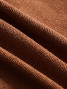 Baby Boy Star Pattern Raglan Sleeve Hooded Cardigan - Camel - View 5