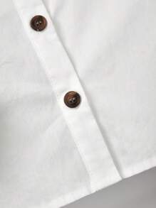 Cozy Pixies Baby Girl Ruffle Trim Bow Front Ruffle Trim Shirt - White - View 5