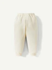 Cozy Pixies 男嬰太陽刺繡衛衣和衛褲 - 卡其色 - 查看 4