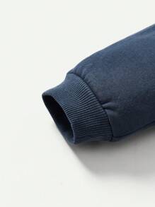 Cozy Pixies 男嬰字母貼布衛衣和衛褲 - 藍色 - 查看 3