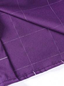 Men's Purple Plaid Long Sleeve Shirt - Purple - View 4