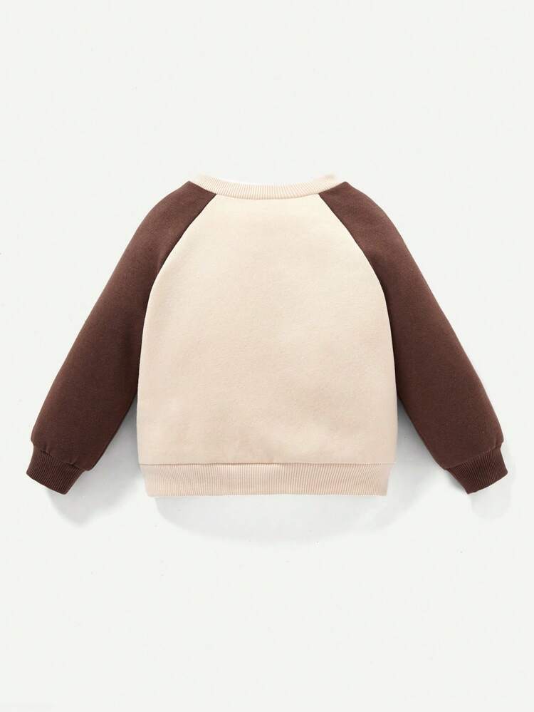 Baby Boy Letter Graphic Raglan Sleeve Sweatshirt & Sweatpants